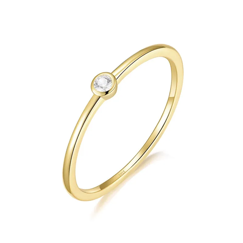 14K Gold Vermeil Elegant Style Stackable Ring