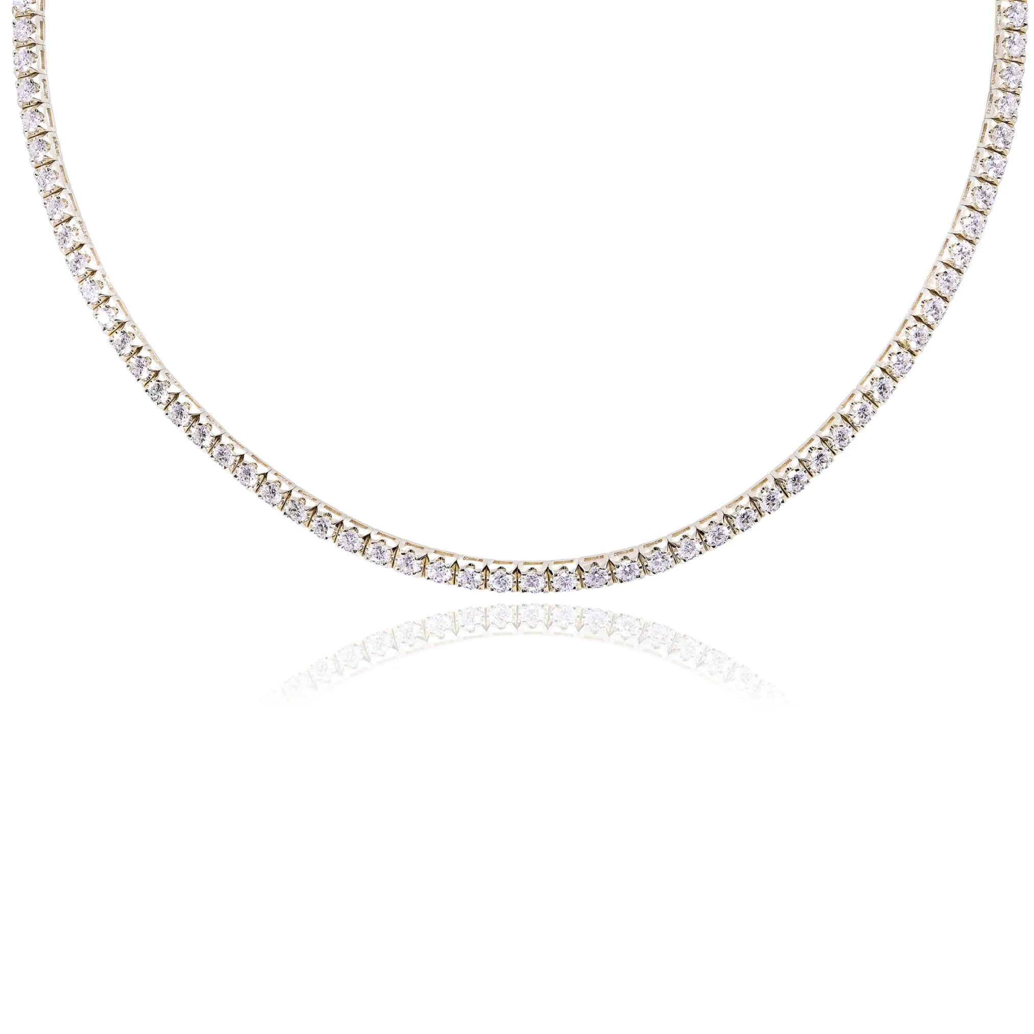 14K YELLOW GOLD DIAMOND TENNIS NECKLACE - 8.51CTW