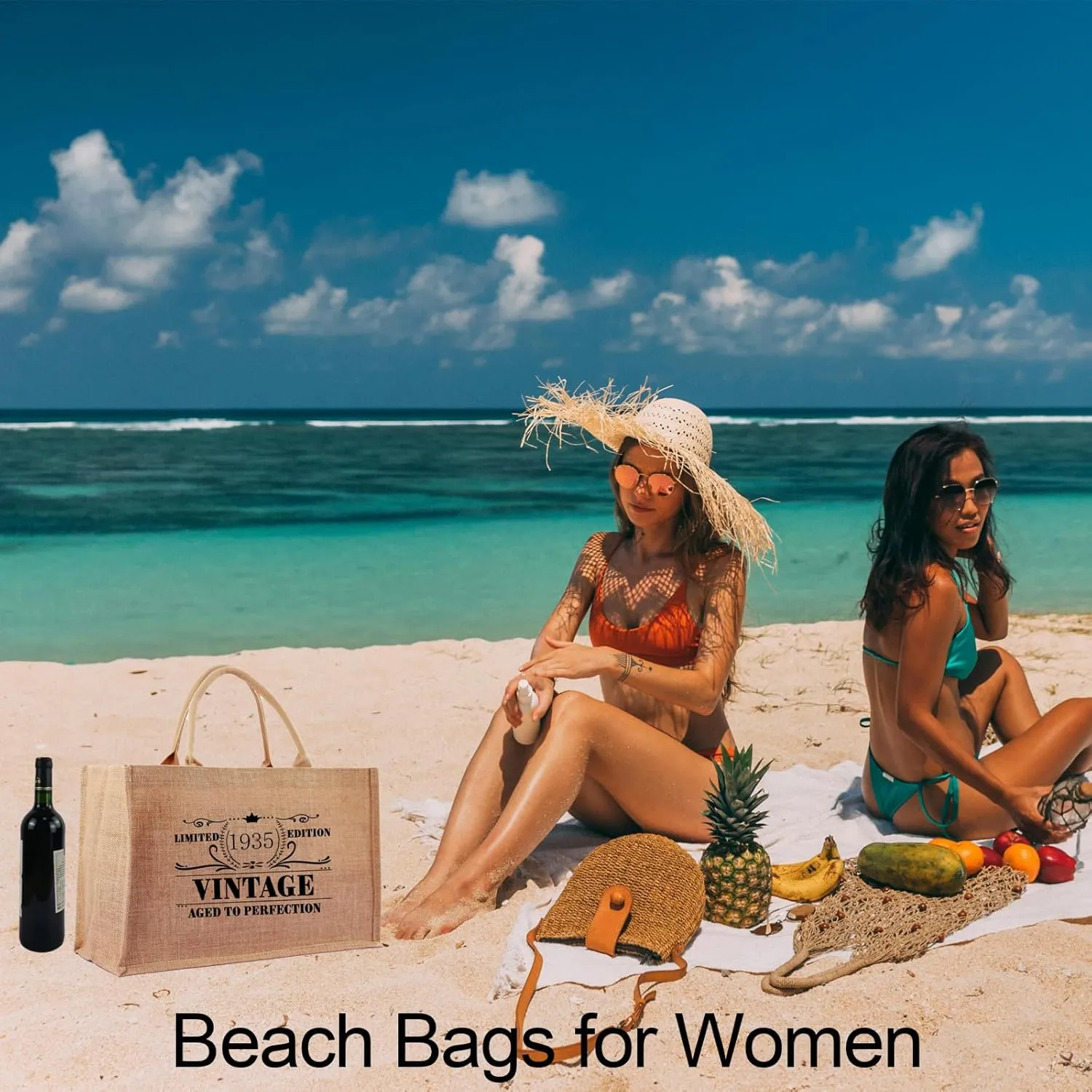 1935 1945 1955 1965 1975 1985 1995 Birthday Gifts for Women, Jute Tote Bags for Teacher, Women, Mom