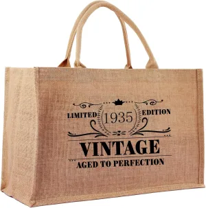 1935 1945 1955 1965 1975 1985 1995 Birthday Gifts for Women, Jute Tote Bags for Teacher, Women, Mom