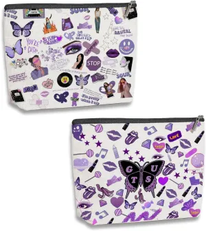 2Packs Rodrigo Sour OR Makeup Bag Gift Sour Album Cosmetic Bag, Musical Lyrics Fans Gift Makeup Zipper Pouch Bag For Women