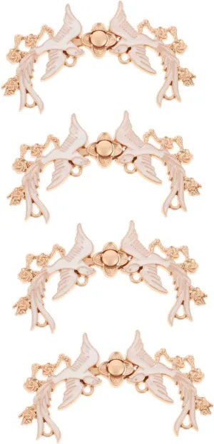 4 Pairs Phoenix buckle Chinese dress Buckles sweater guard clips Sew On Hooks Eyes Buttons womans