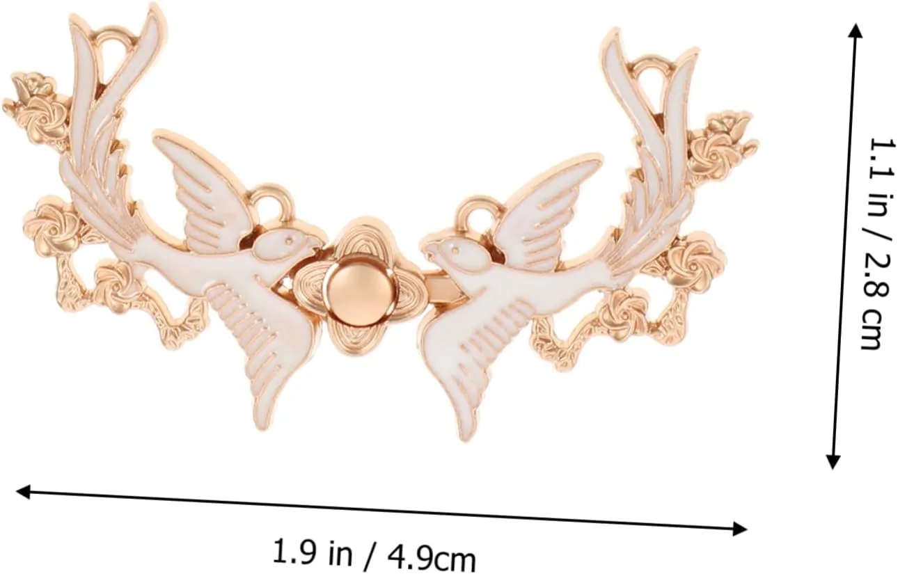4 Pairs Phoenix buckle Chinese dress Buckles sweater guard clips Sew On Hooks Eyes Buttons womans