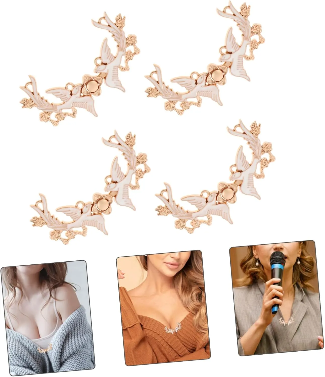 4 Pairs Phoenix buckle Chinese dress Buckles sweater guard clips Sew On Hooks Eyes Buttons womans