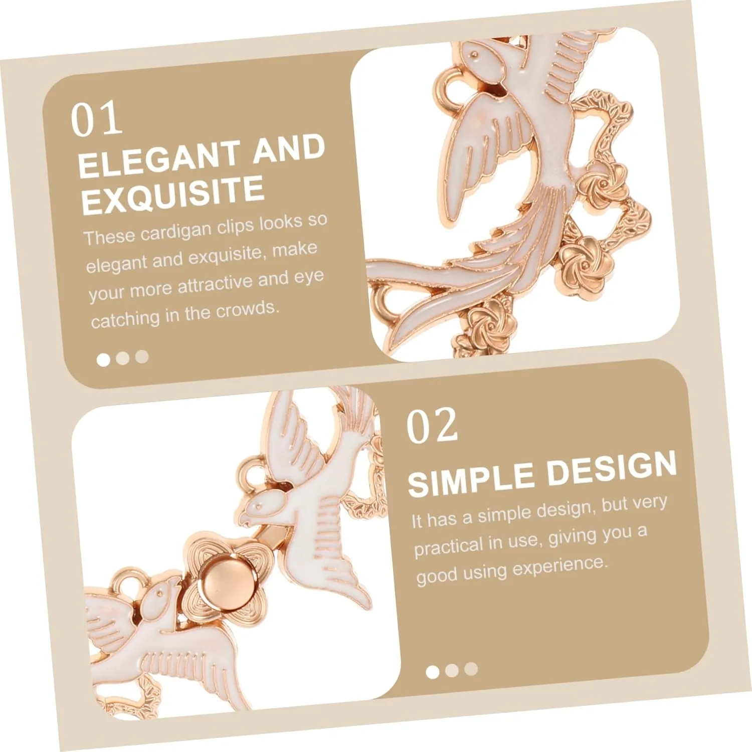 4 Pairs Phoenix buckle Chinese dress Buckles sweater guard clips Sew On Hooks Eyes Buttons womans