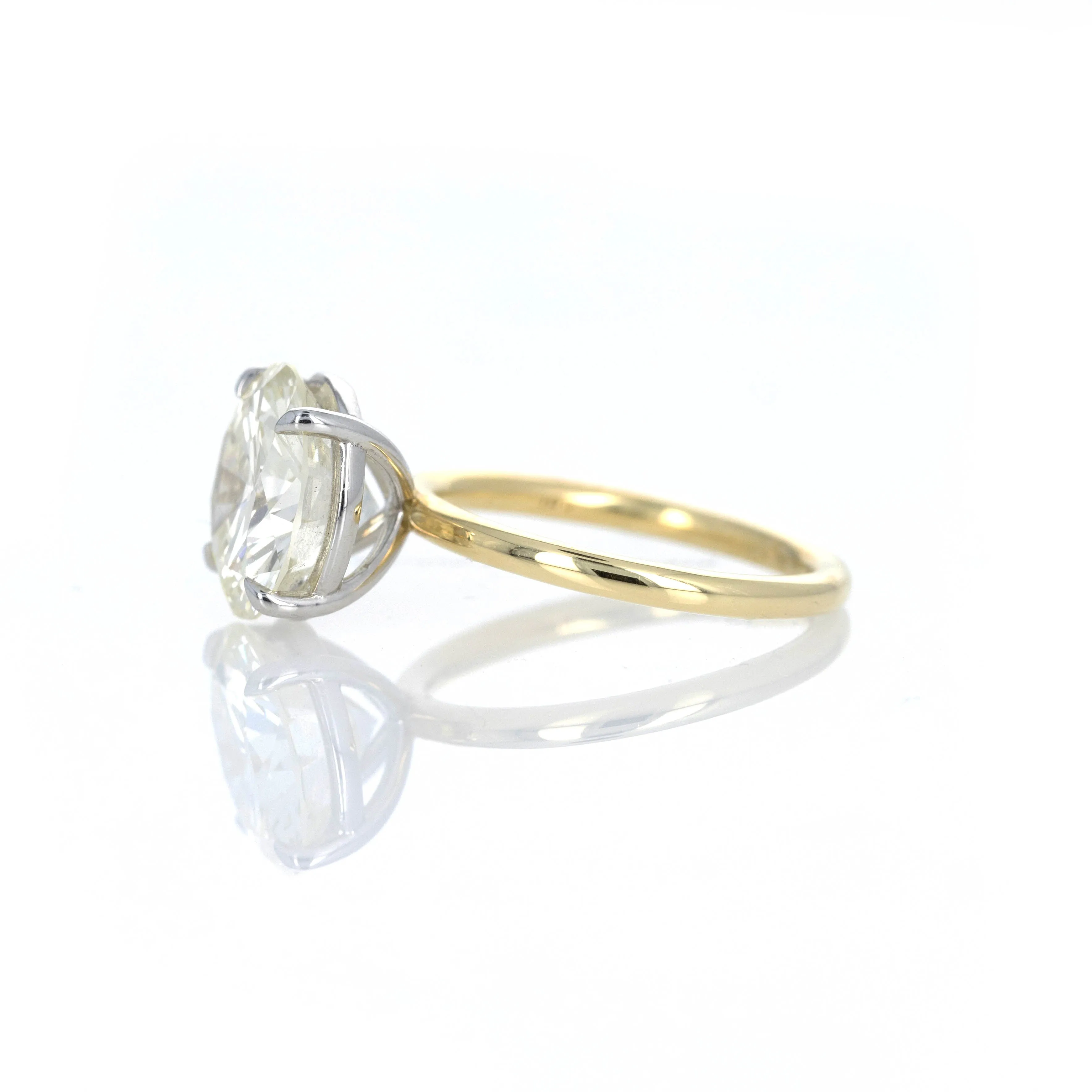5 Carat Round Brilliant Diamond Engagement in 18K Yellow Gold Platinum GIA Certified