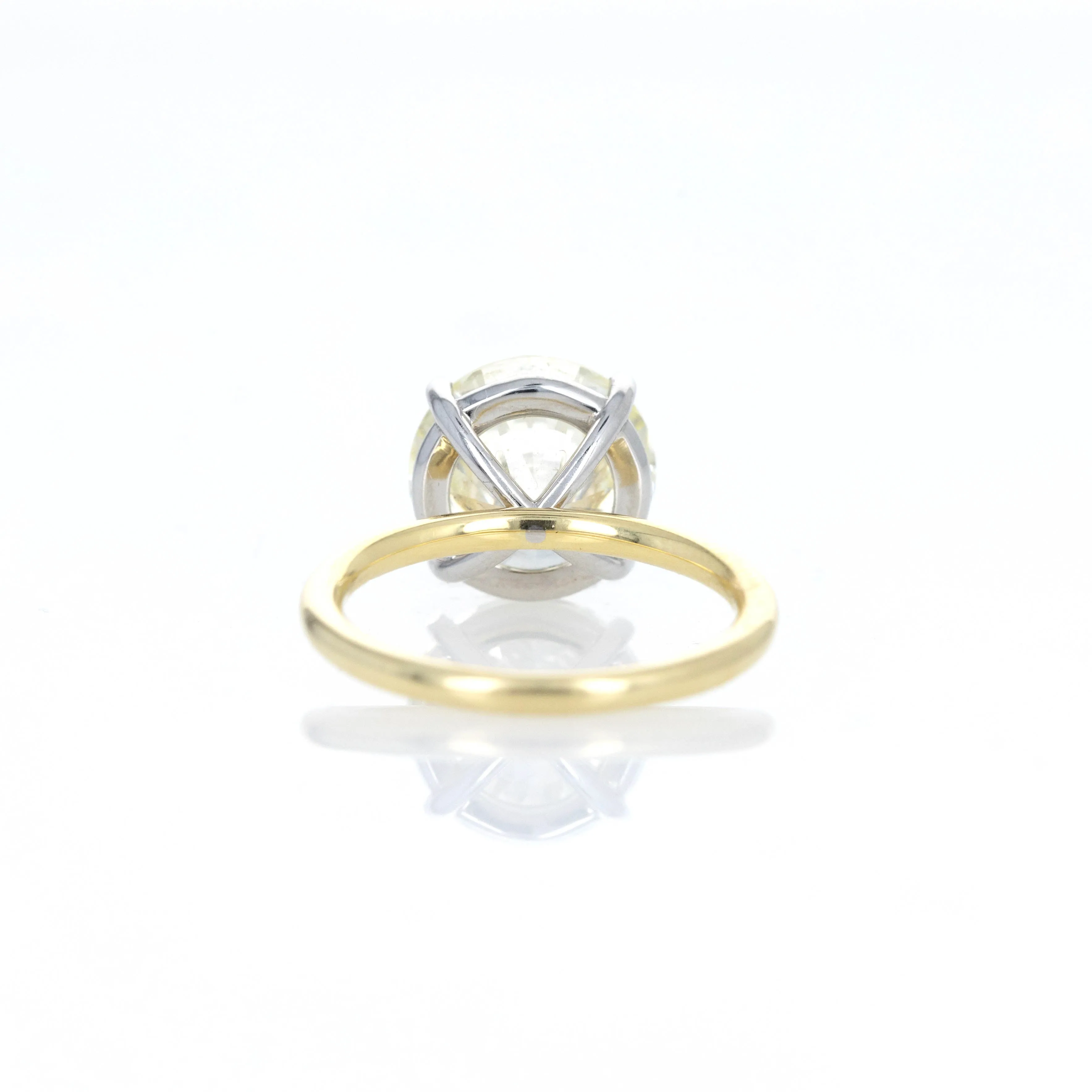 5 Carat Round Brilliant Diamond Engagement in 18K Yellow Gold Platinum GIA Certified
