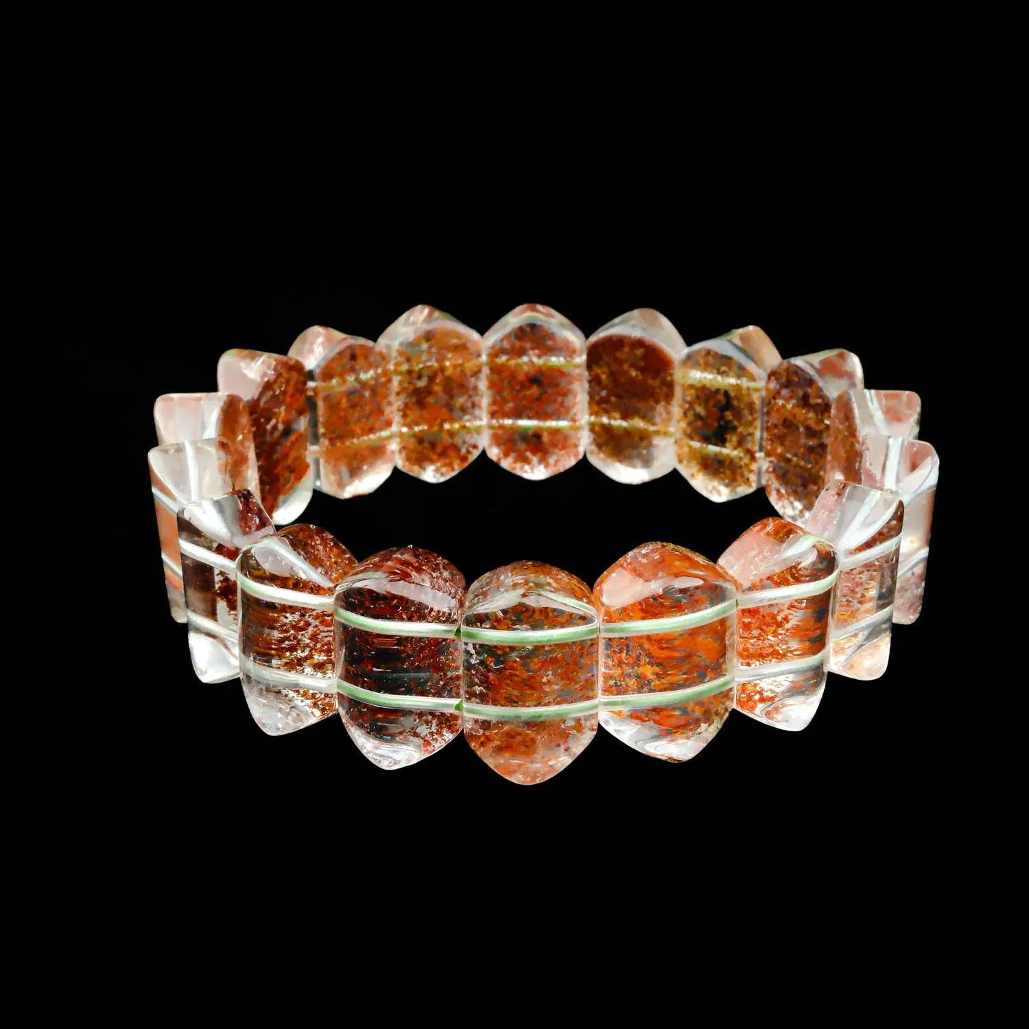 5A  Quality Garden Quartz (Landscape Quartz) Natural Stone Bracelet SBC-032