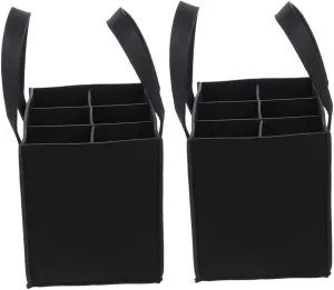 ABOOFAN 2pcs Wine Bottle Wrapping present Bag Portable Felt Holder Pouch with Handle Multi Grid Wine Packing Bags for and Storage