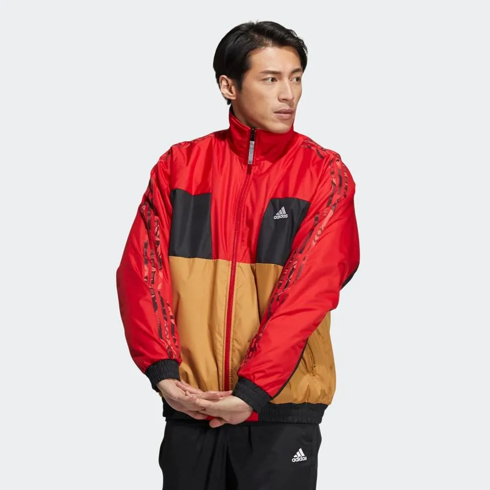 Adidas Men's Chinese New Year Reversible Woven Jacket, Scarlet