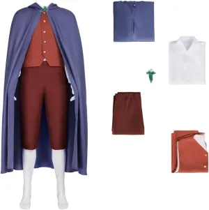 Adult Lord Rings Costume Men Brown Suit with Cloak Medieval Cosplay Full Set