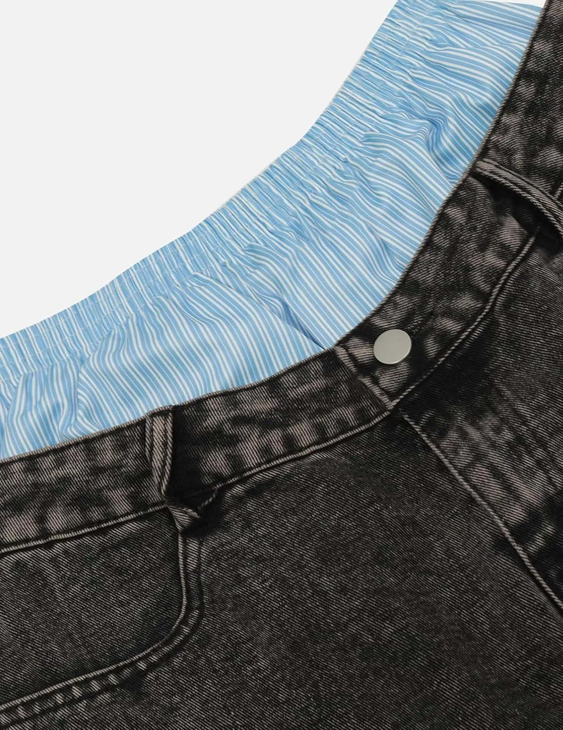 Aelfric Eden Double Waist Loose Sagging Jeans Baggy Denim Pants High Waist Stretchy Straight Wide Leg Jeans