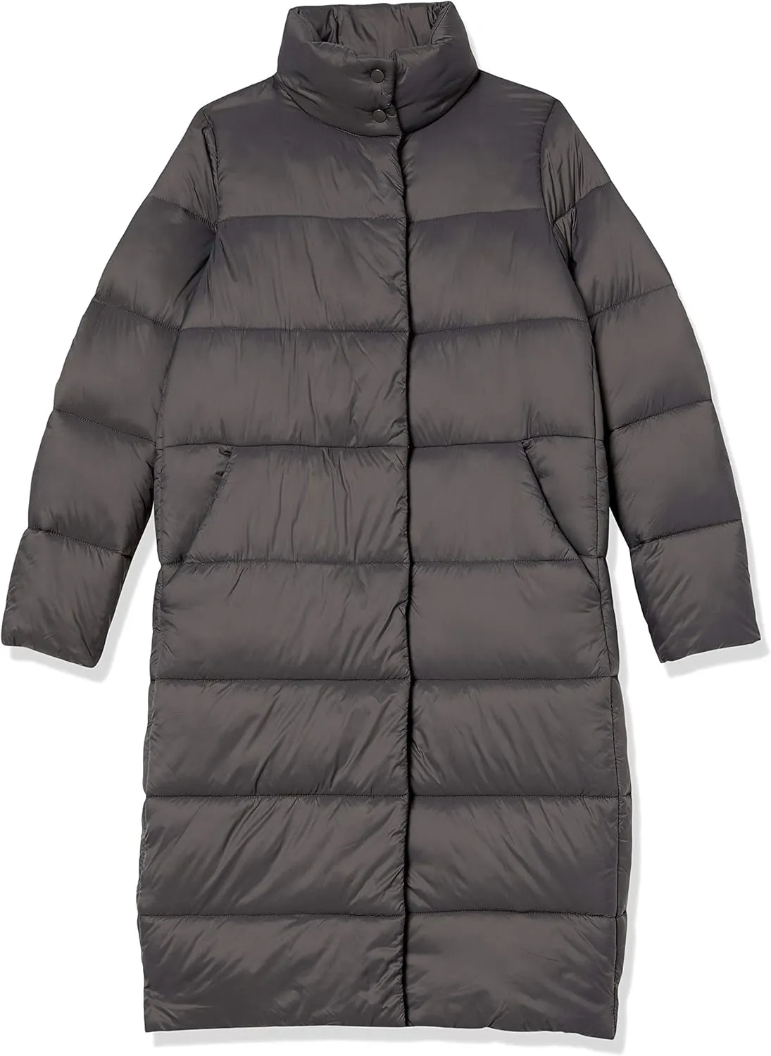 Amazon Essentials Women's Lightweight Full-Zip Water-Resistant Long Cocoon Puffer Winter Coat