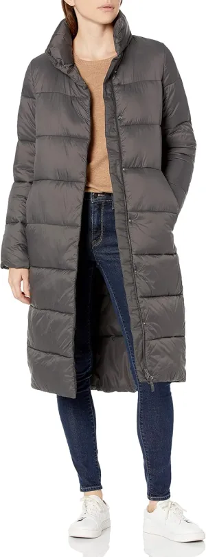Amazon Essentials Women's Lightweight Full-Zip Water-Resistant Long Cocoon Puffer Winter Coat