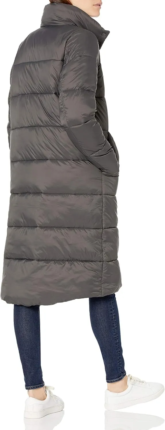 Amazon Essentials Women's Lightweight Full-Zip Water-Resistant Long Cocoon Puffer Winter Coat