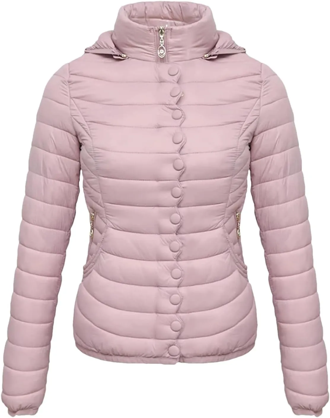 Autumn Winter Women Padded Puffer Jacket Down Coat Female Soild Color Warm Cotton Clothes Lightweight Outwear