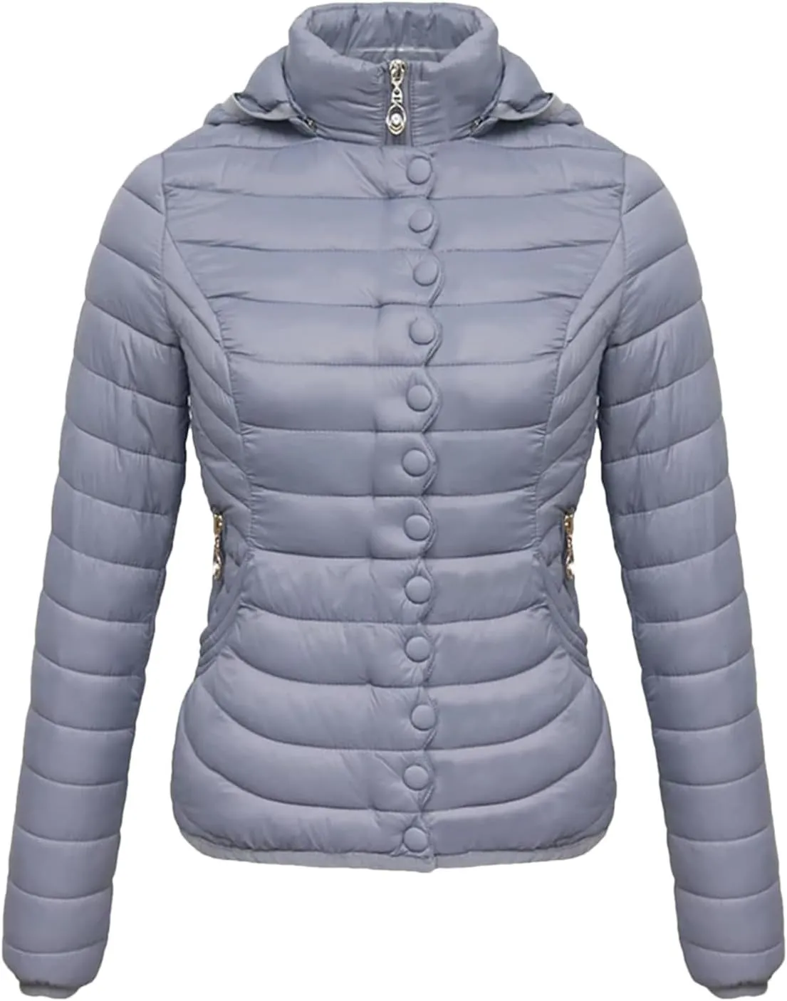 Autumn Winter Women Padded Puffer Jacket Down Coat Female Soild Color Warm Cotton Clothes Lightweight Outwear