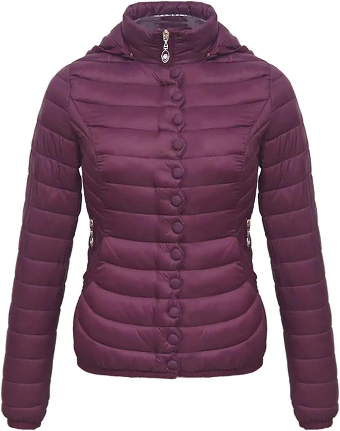 Autumn Winter Women Padded Puffer Jacket Down Coat Female Soild Color Warm Cotton Clothes Lightweight Outwear