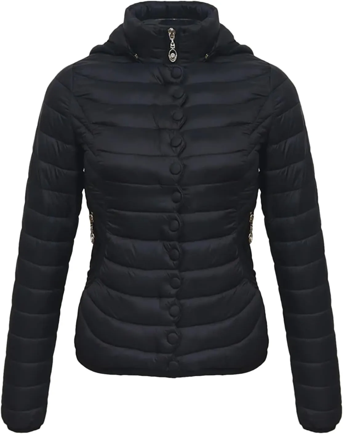Autumn Winter Women Padded Puffer Jacket Down Coat Female Soild Color Warm Cotton Clothes Lightweight Outwear
