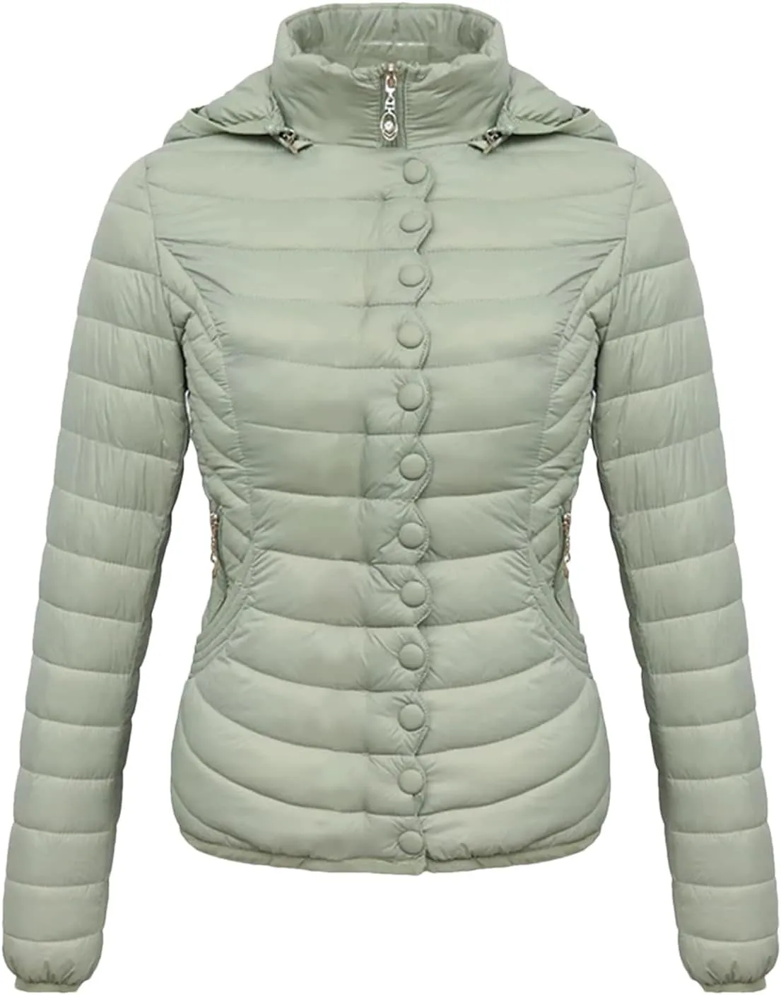 Autumn Winter Women Padded Puffer Jacket Down Coat Female Soild Color Warm Cotton Clothes Lightweight Outwear