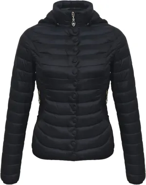 Autumn Winter Women Padded Puffer Jacket Down Coat Female Soild Color Warm Cotton Clothes Lightweight Outwear