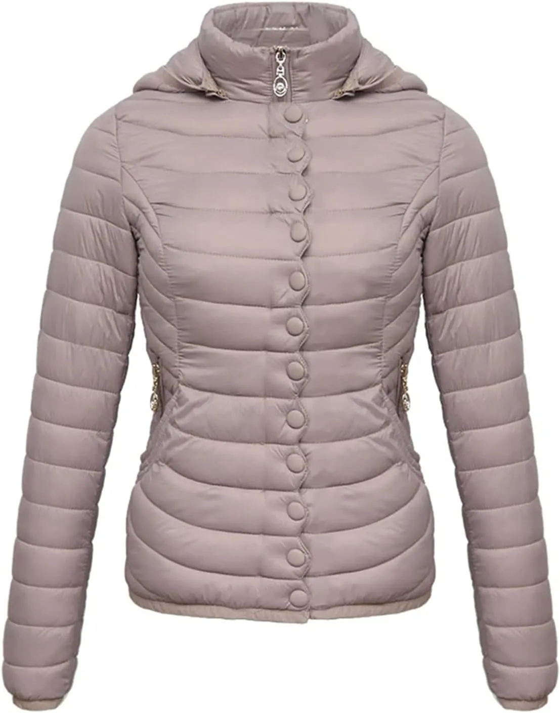 Autumn Winter Women Padded Puffer Jacket Down Coat Female Soild Color Warm Cotton Clothes Lightweight Outwear