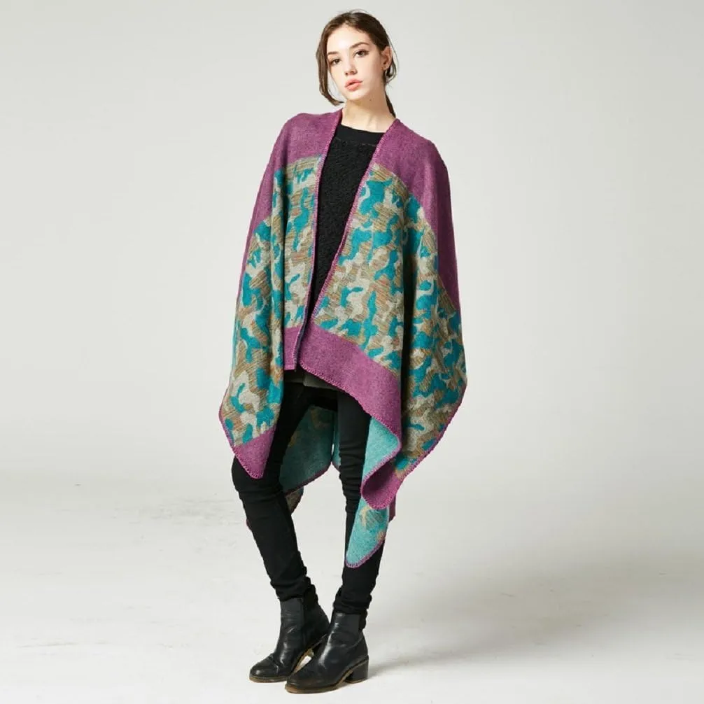 Bakerdani Women's Winter Wrap Blanket Poncho Cape Shawl Cardigans Sweater Coat