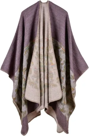 Bakerdani Women's Winter Wrap Blanket Poncho Cape Shawl Cardigans Sweater Coat