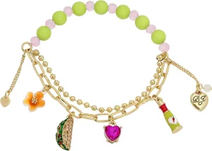 Betsey Johnson Womens Taco Charm Stretch Bracelet