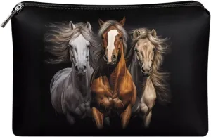 Black Horse Travel Toiletry Bag Women's Makeup Organizer Cosmetic Bags Multi-Purpose Travel Toiletry Zipper Bags
