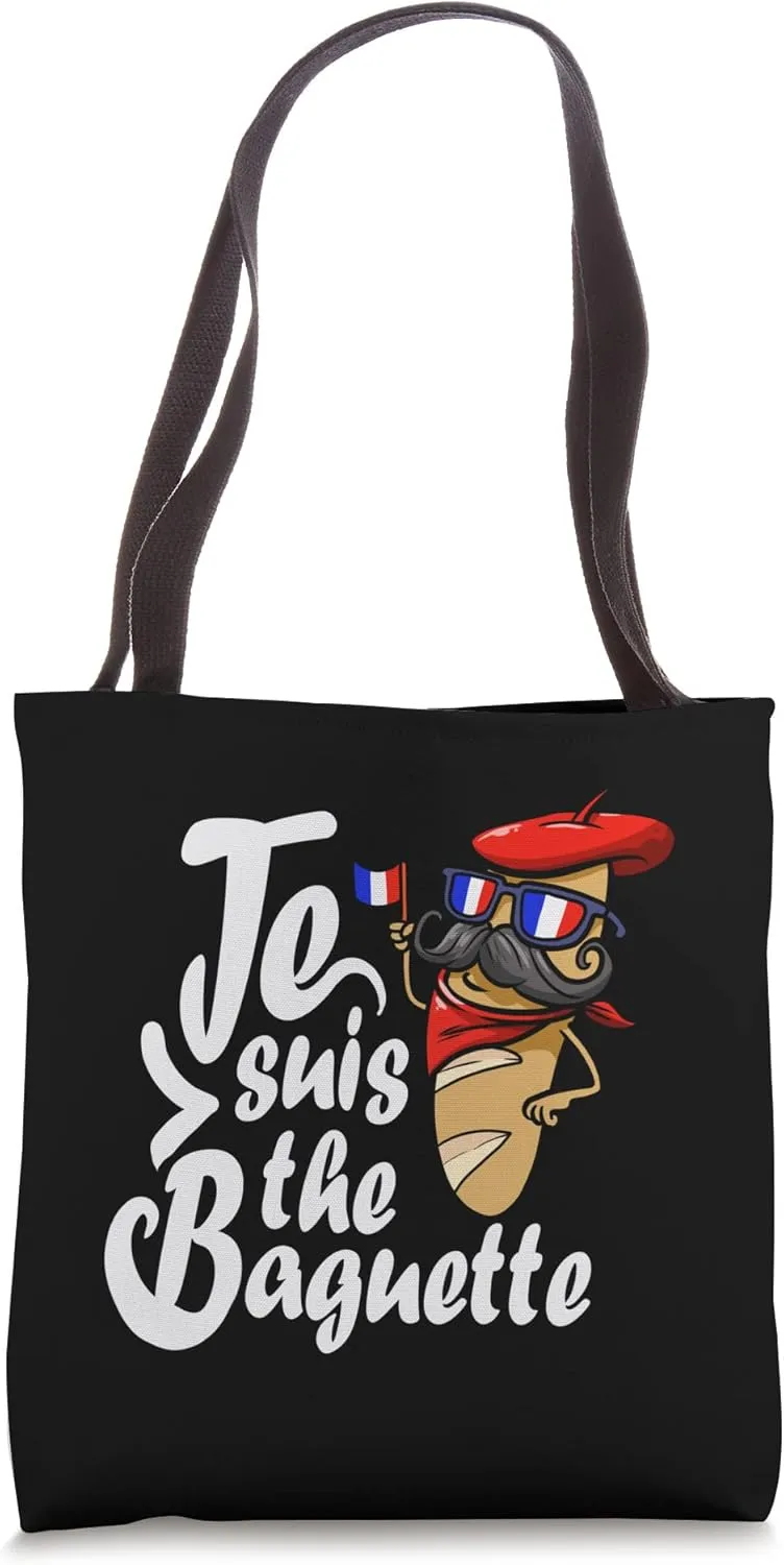Breakfast French Baguette French Flag Sunglasses Tote Bag
