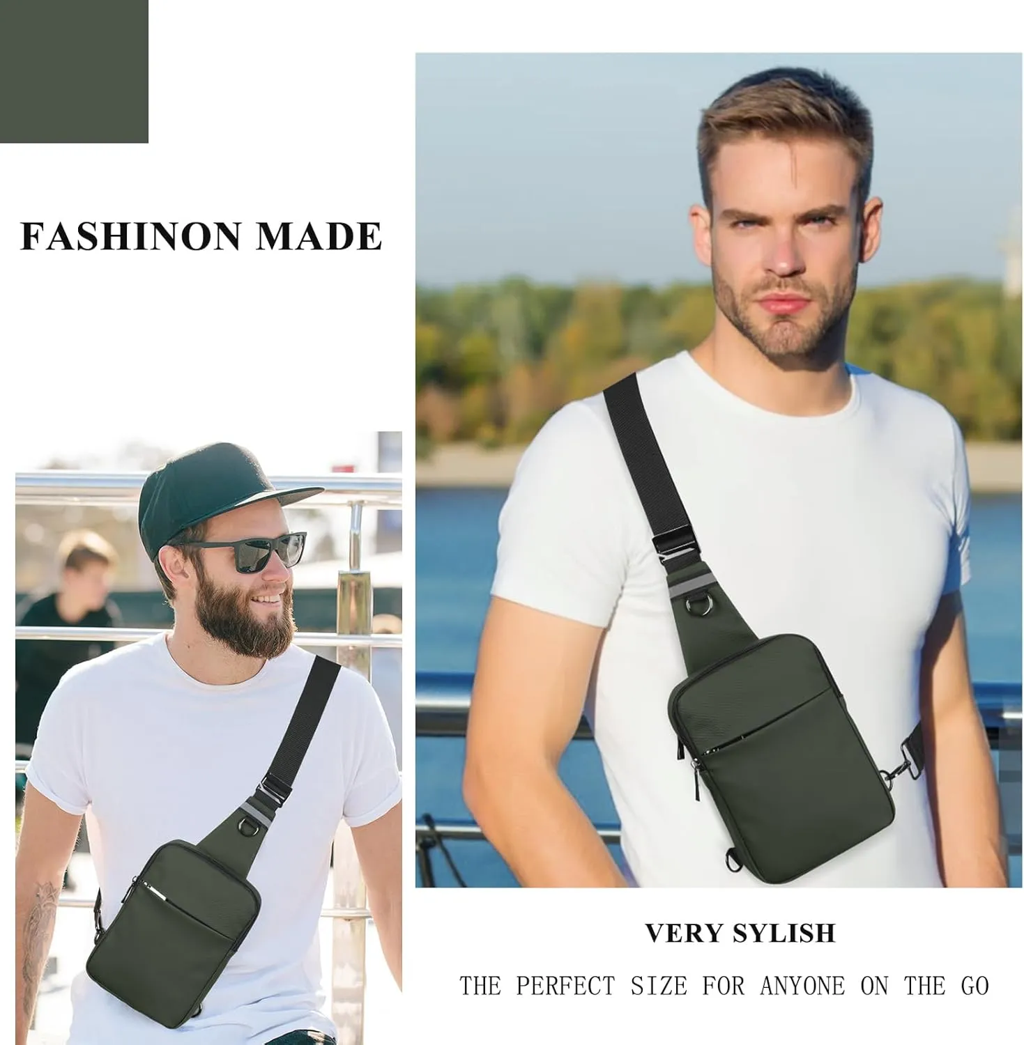 BROADREAM Upgrated Mini Sling Bag Small Crossbody Bags with RFID Blocking Waterproof Phone Chest Bag for Travel