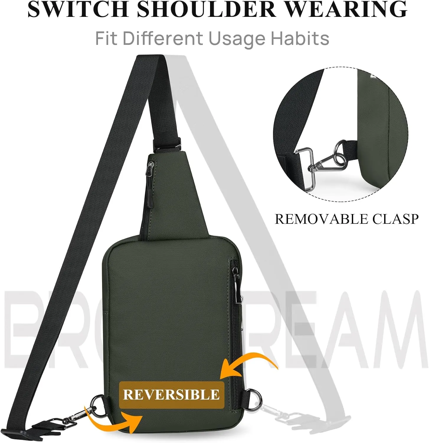 BROADREAM Upgrated Mini Sling Bag Small Crossbody Bags with RFID Blocking Waterproof Phone Chest Bag for Travel