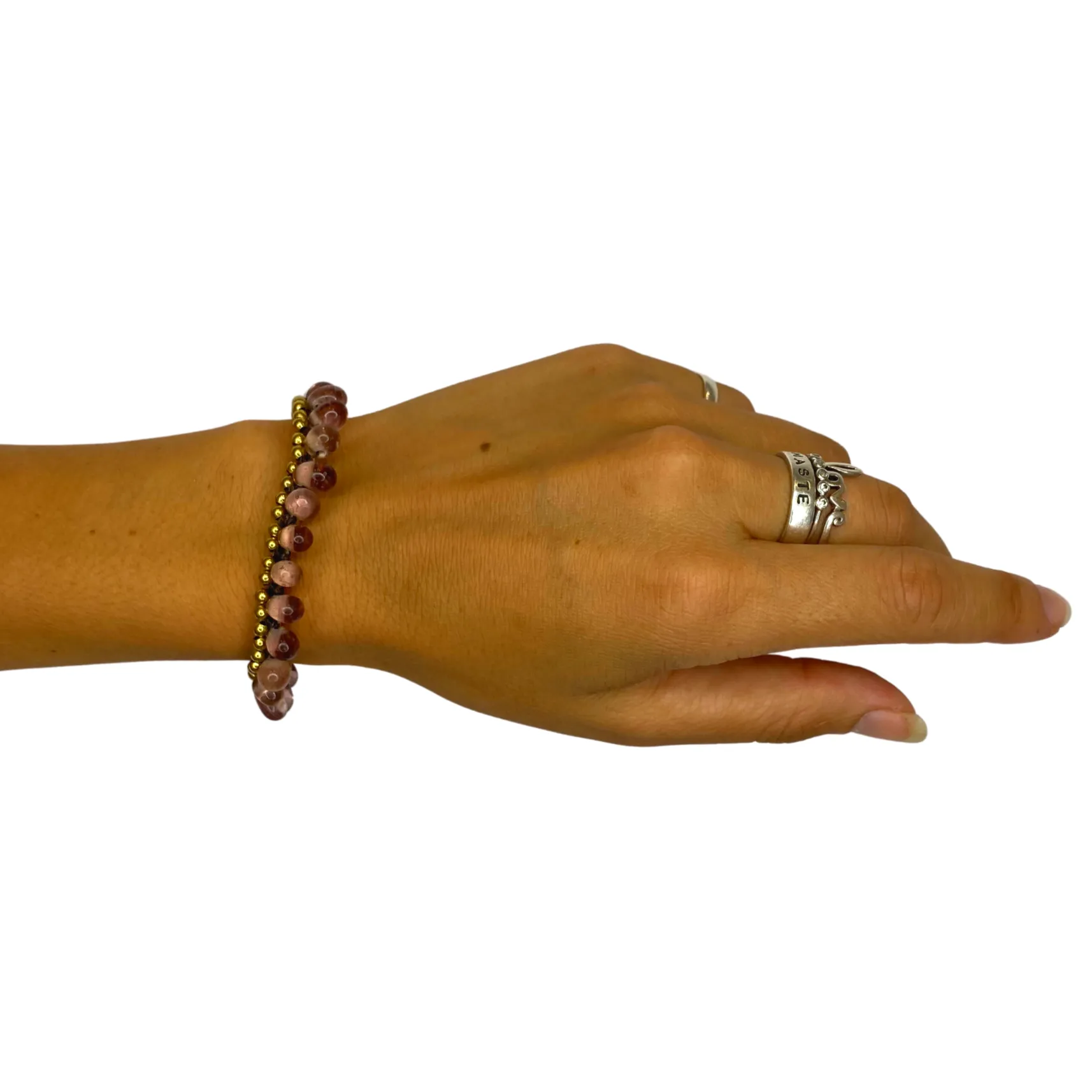Bubble Glass Bead Adjustable Bracelet - Thailand