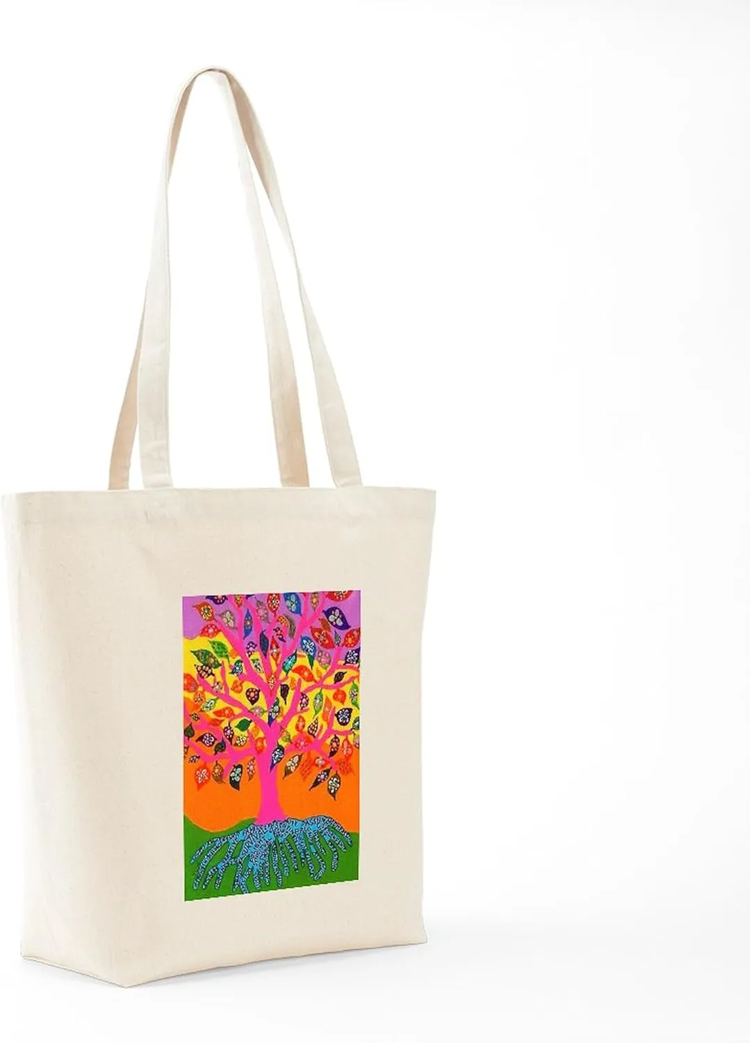 CafePress Jewish Tree Of Life Knowledge Jennifer Fayth T Natural Canvas Tote Bag, Reusable Shopping Bag