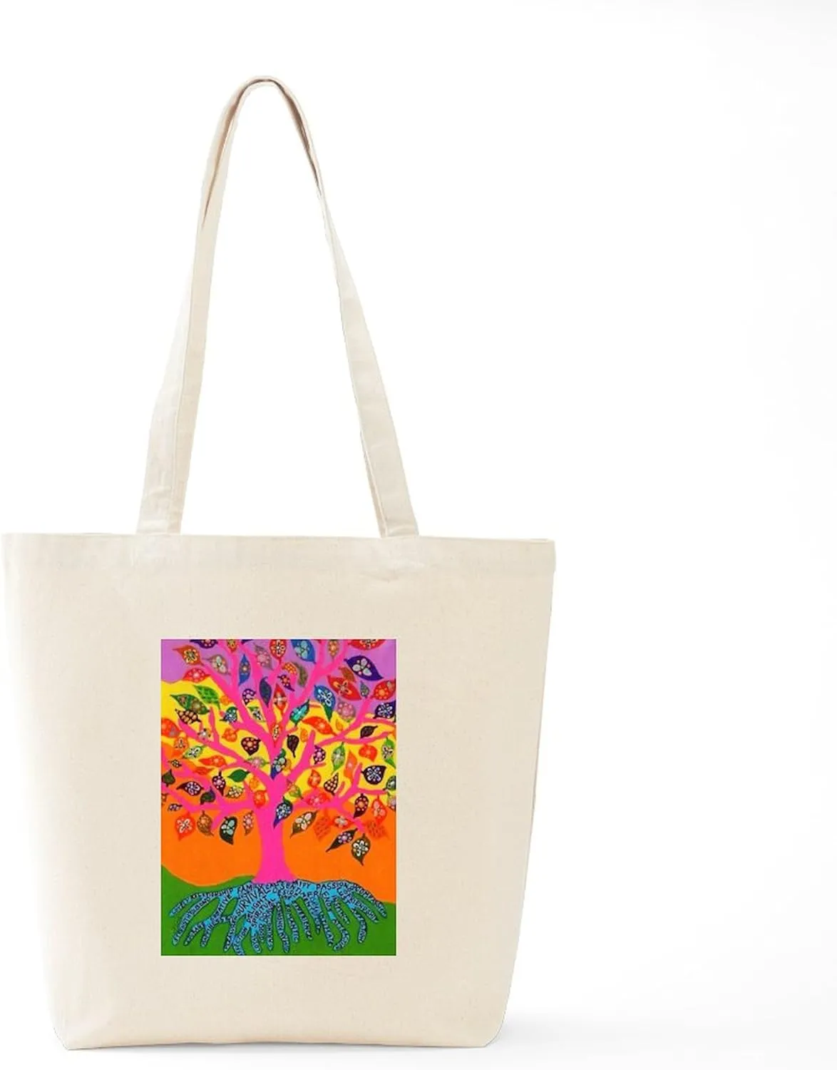 CafePress Jewish Tree Of Life Knowledge Jennifer Fayth T Natural Canvas Tote Bag, Reusable Shopping Bag
