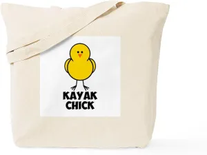 CafePress Kayak Chick Tote Bag Natural Canvas Tote Bag, Reusable Shopping Bag