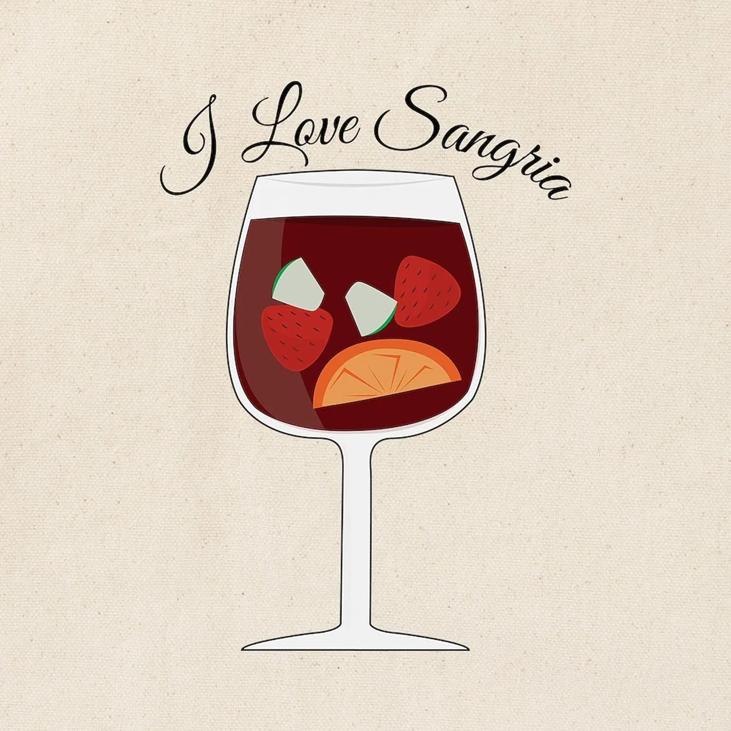 CafePress Love Sangria Tote Bag Natural Canvas Tote Bag, Reusable Shopping Bag