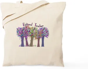 CafePress Retired Teacher Tote Bag Natural Canvas Tote Bag, Reusable Shopping Bag