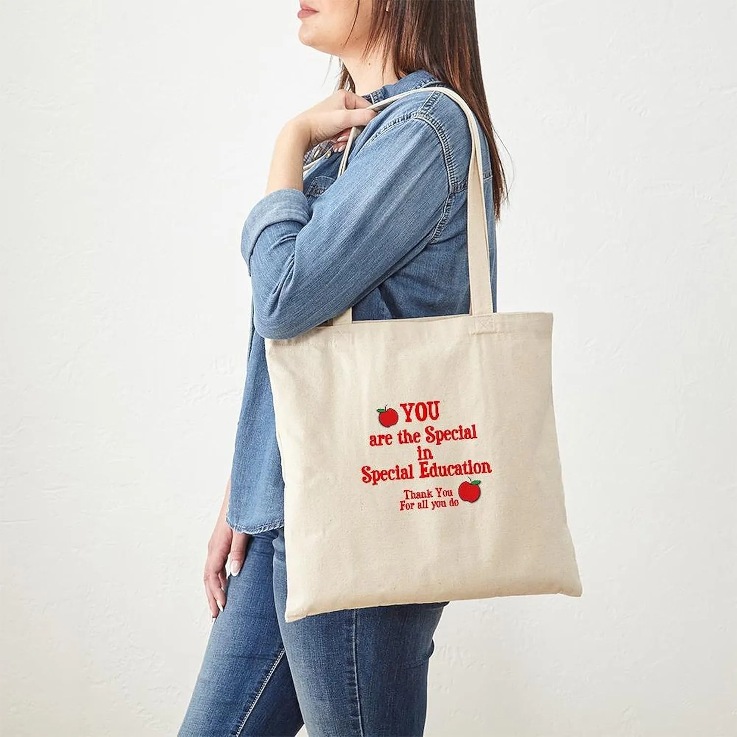 CafePress Special Education Tote Bag Natural Canvas Tote Bag, Reusable Shopping Bag