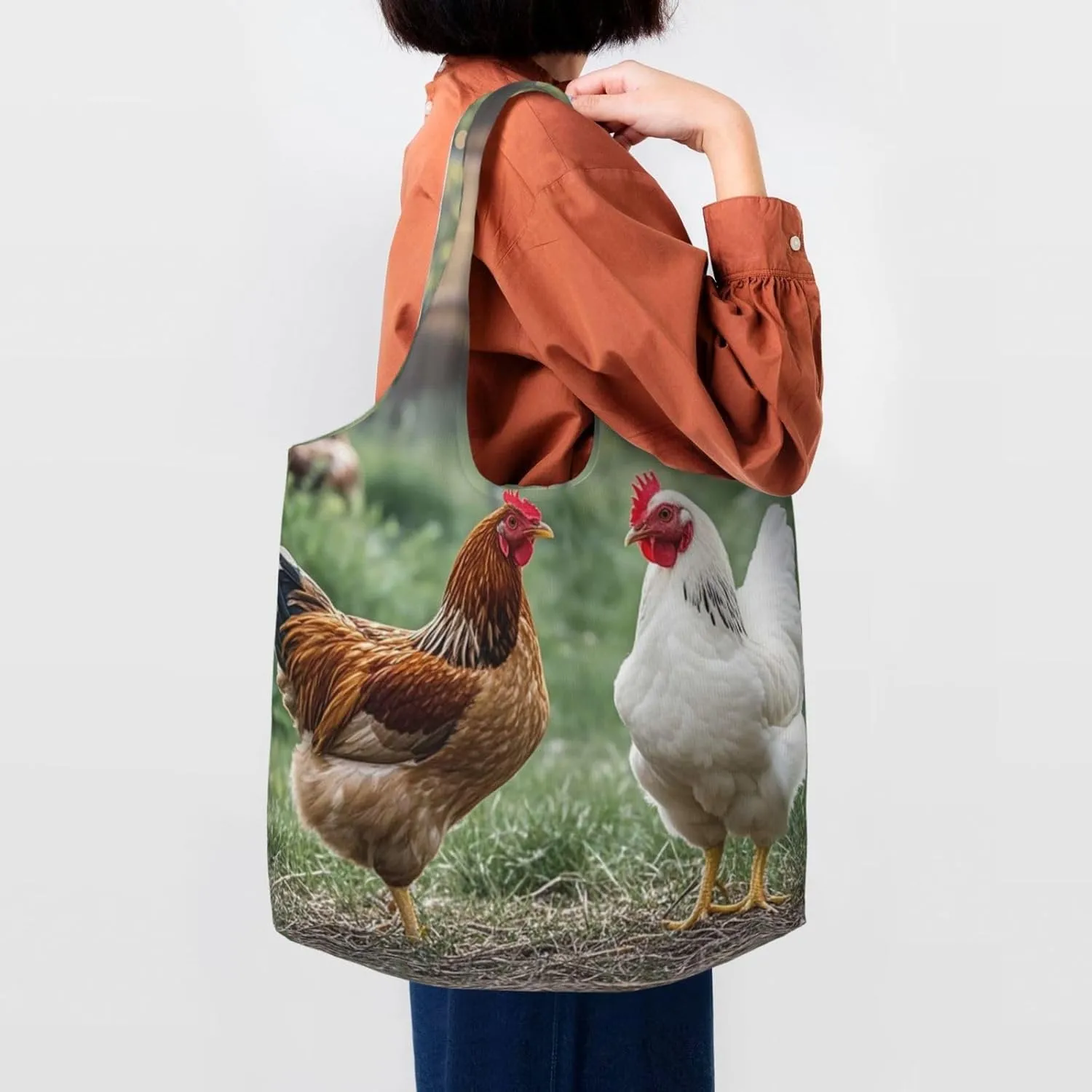 Canvas Tote Bag Reusable Grocery Bags Lightweight Handbag Husky Dog Tote Bag for Shopping Cloth Bags