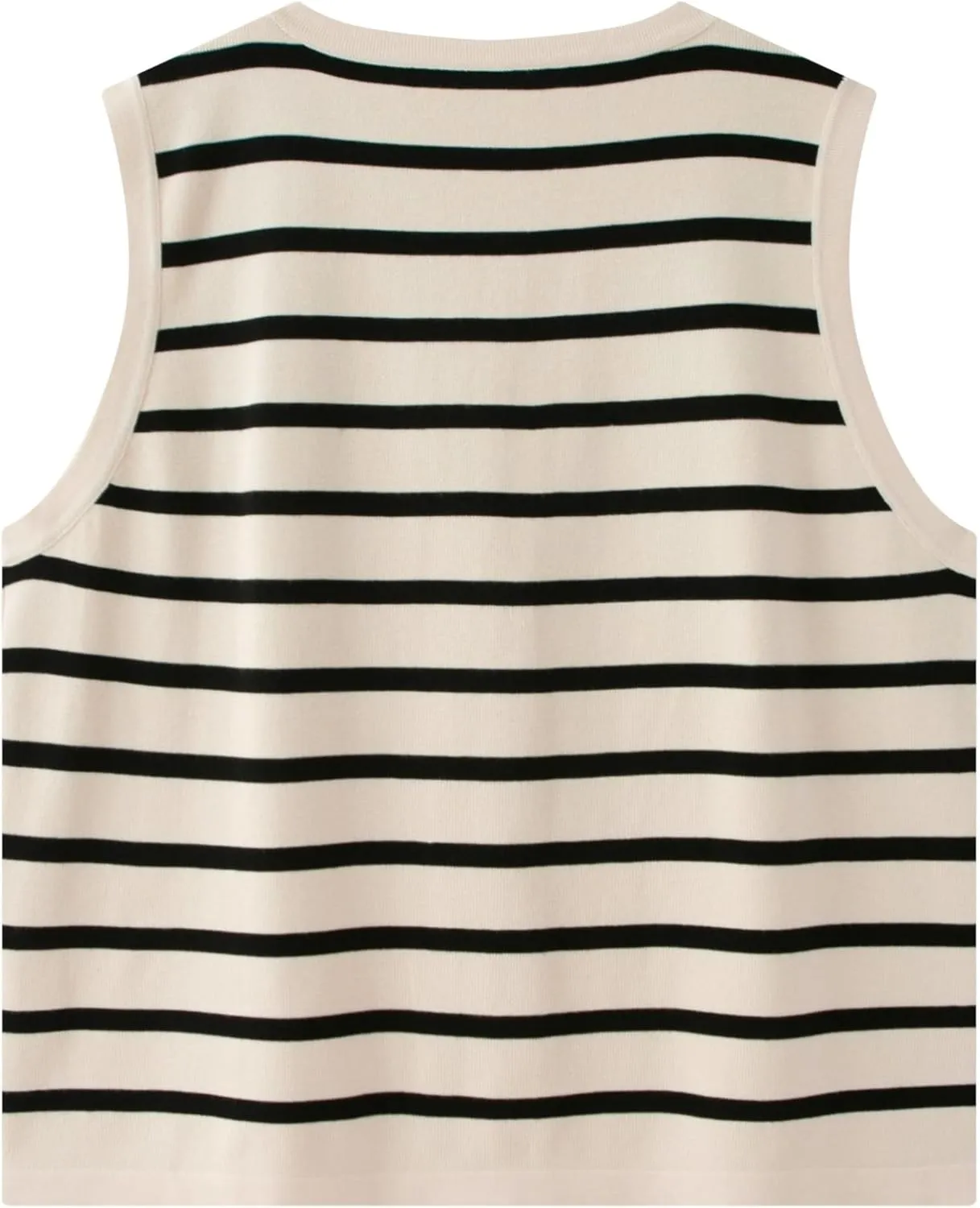 Chevara Women's Sleeveless Striped Sweater Vest Casual V Neck Vest Tops Summer Outfits