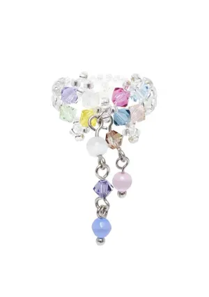 Colorful Crystal Tassel Elastic Ring