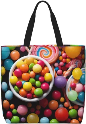 Colour Candy Tote Bag for Women Hobo Handbags with Zipper Large Shoulder Bag Shopping Bags Travel Purse