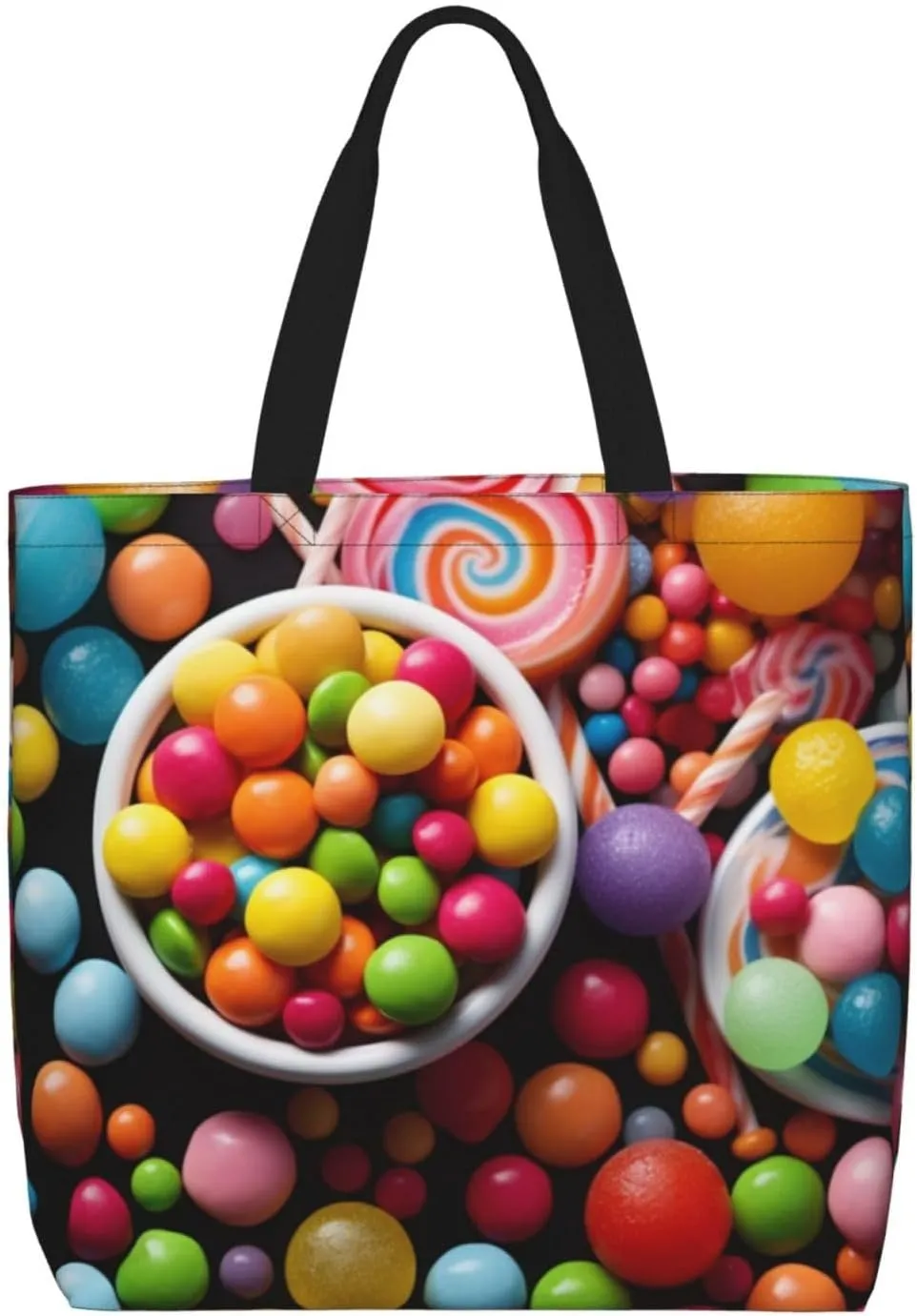 Colour Candy Tote Bag for Women Hobo Handbags with Zipper Large Shoulder Bag Shopping Bags Travel Purse