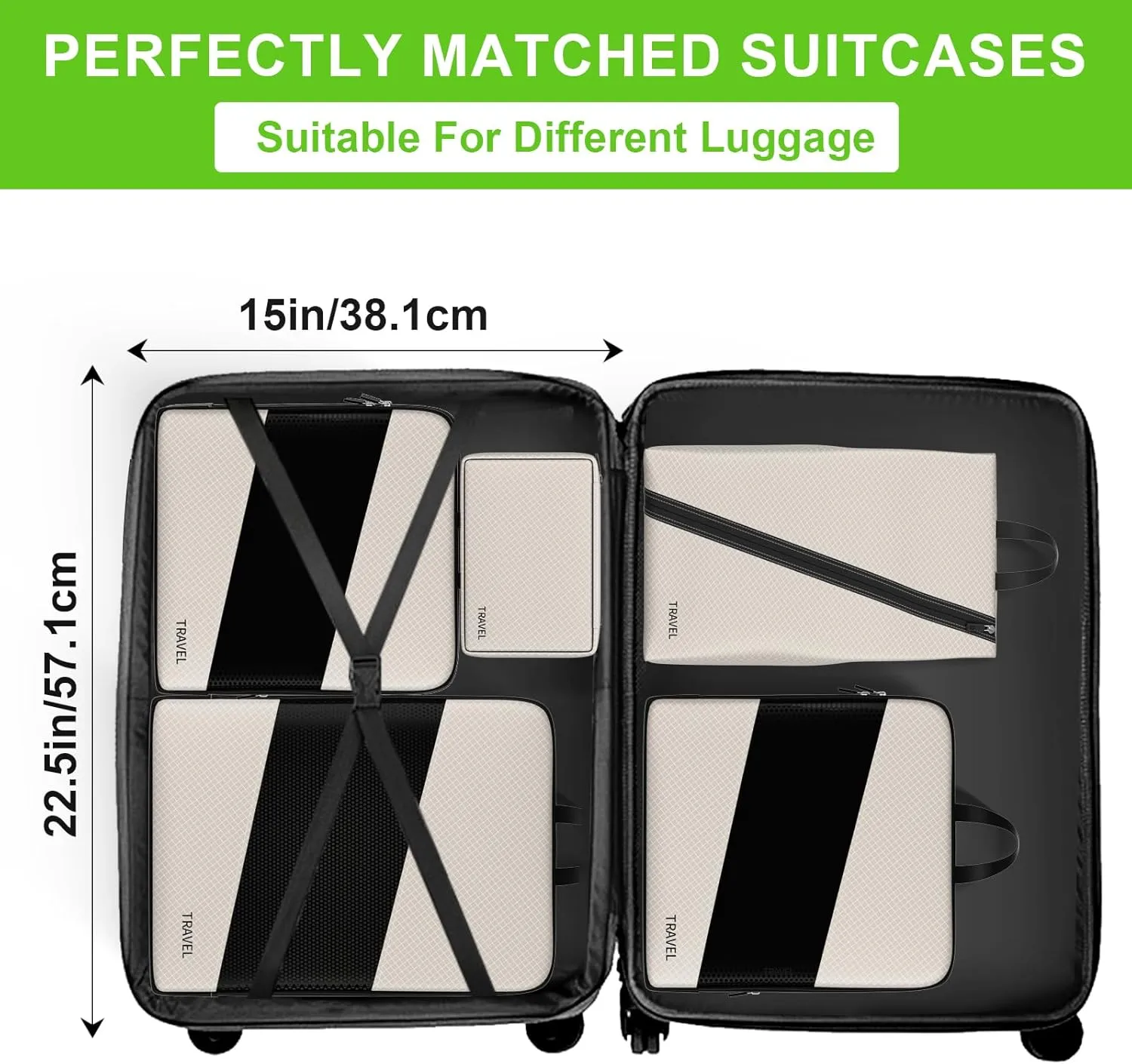 Compression Packing Cubes for Suitcases, UNTIFUL 6 Set Travel Organizer Cubes for Travel Essentials