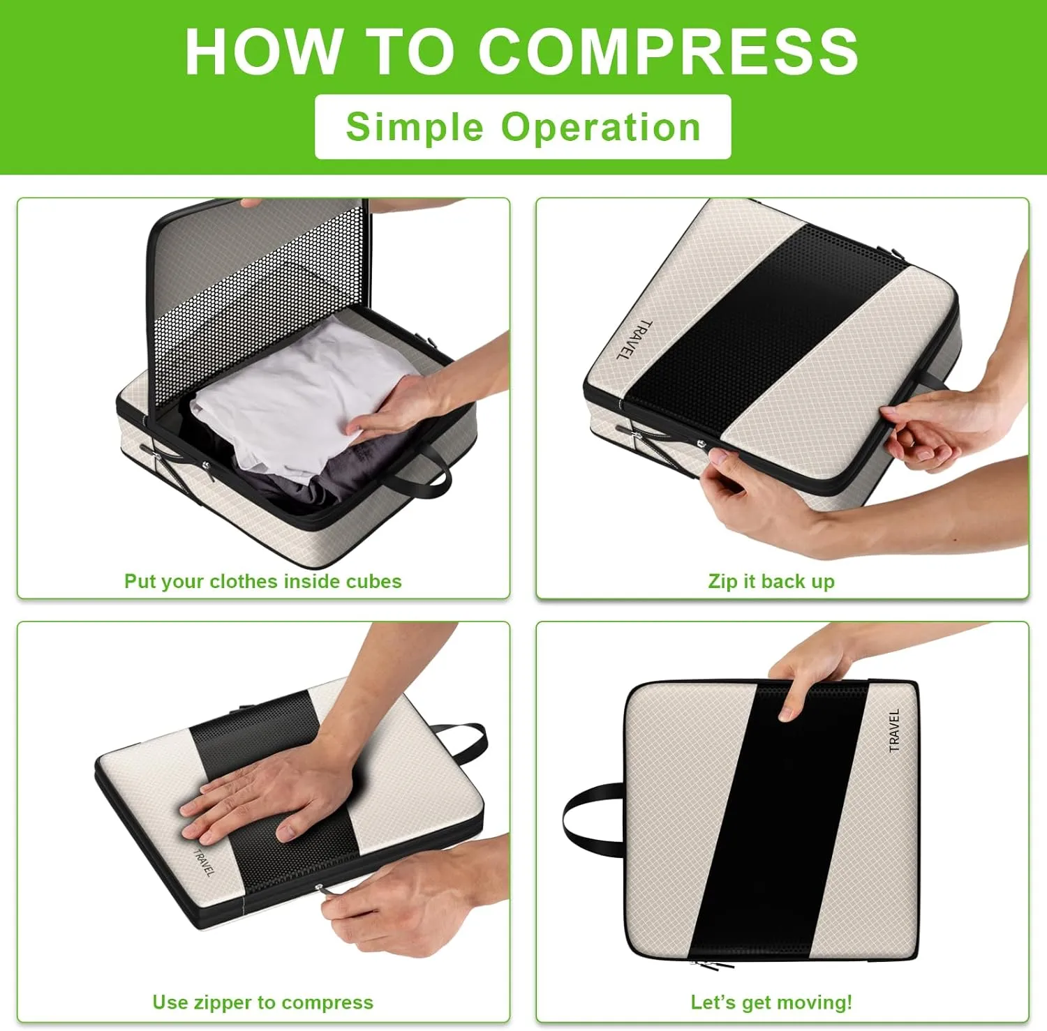 Compression Packing Cubes for Suitcases, UNTIFUL 6 Set Travel Organizer Cubes for Travel Essentials