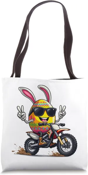 Cool Motocross Egg Dirt Bike Biker Rider Men Boy Sunglasses Tote Bag