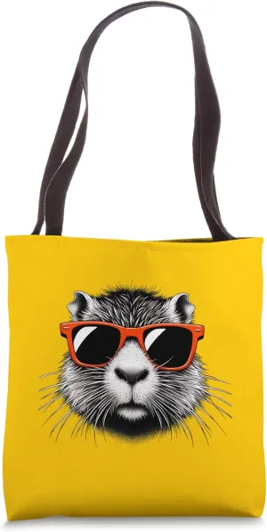 Cool Nutria Wearing Sunglasses Graphic Art Tote Bag