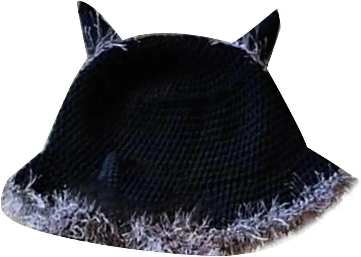 Crochet Bucket Hat/Bag for Womens Knit Handmade Foldable Floppy Beach Hat Fashion Fisherman Cap, 4, one size fits most